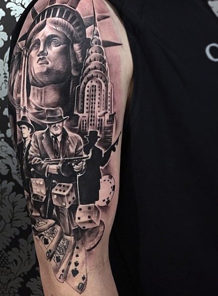 Cool Mens Tattoos Of Statue Of Liberty