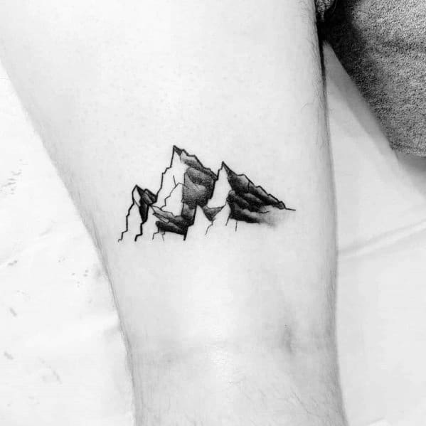 Cool Minimalist Mountain Tattoos For Men