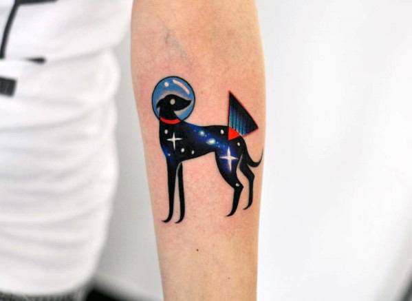 Cool Modern Forearm Greyhound Tattoo Design Ideas For Male