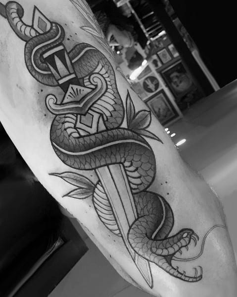 Cool Neo Traditional Snake Tattoos For Men