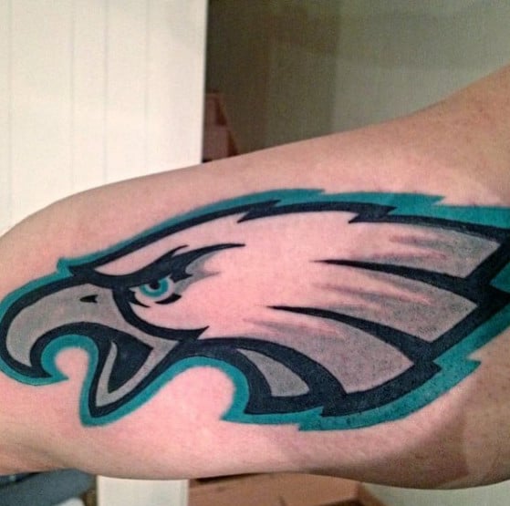 Cool Philiadephia Eagles Logo Mens Inner Arm Bicep Tattoos