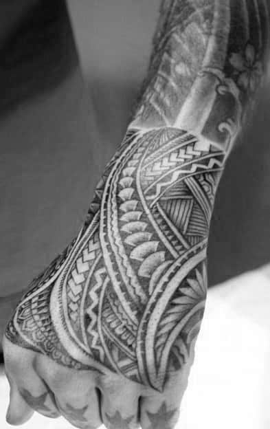Cool Polynesian Hand Tattoos For Guys