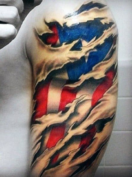 Cool Puerto Rican Flag Tattoos For Men