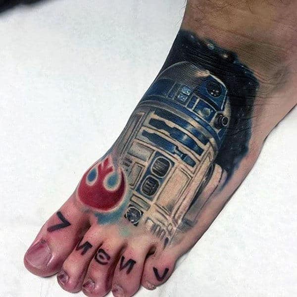 Cool Rd2d Foot Tattoos For Guys