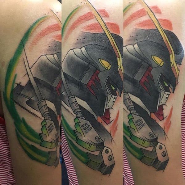 Tattoo uploaded by Robert Cain  Heavyarms and Heavyarms Custom from Gundam  Wing  Tattoodo