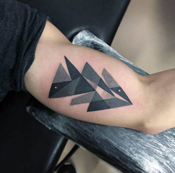 Cool Simple Arm Triangle Shape Tattoos For Guys