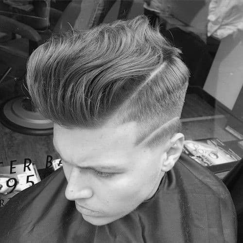 Cool Slicked Back Mens Trendy Hair With Shaved Sides