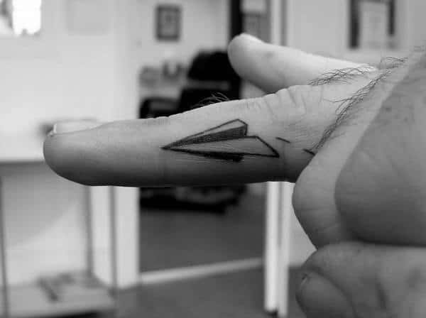 Cool Small Paper Airplane Finger Tattoos For Gentlemen