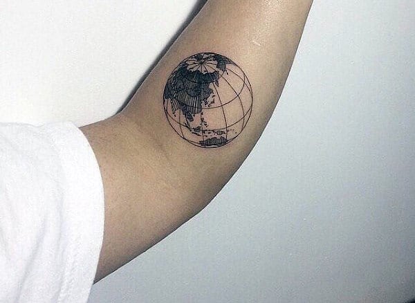 Globe Cool Small Tattoos Men