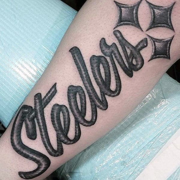 Cool Steelers Football Mens Forearm Tattoo