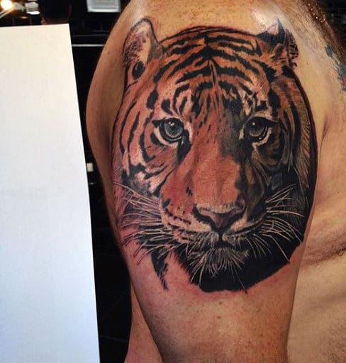 Cool Tiger Men's Tattoos On Arm