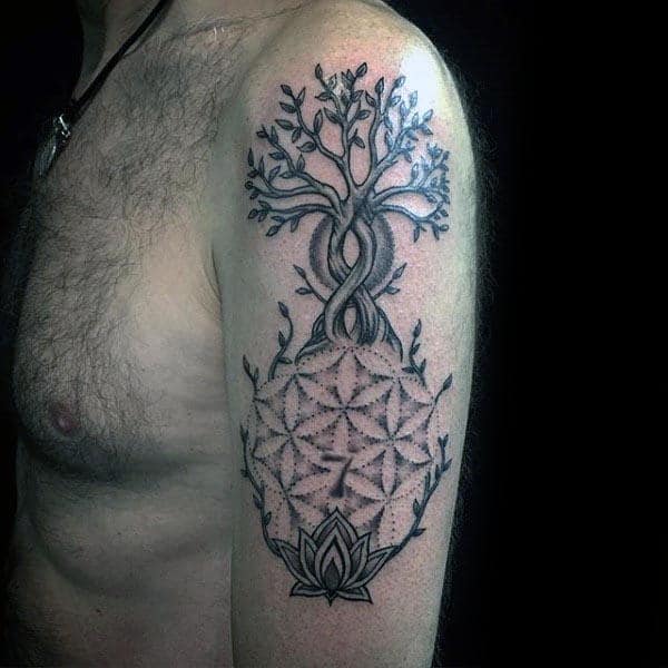 Cool Tree Of Life Arm Flower Of Life With Tree Of Life Mens Tattoos