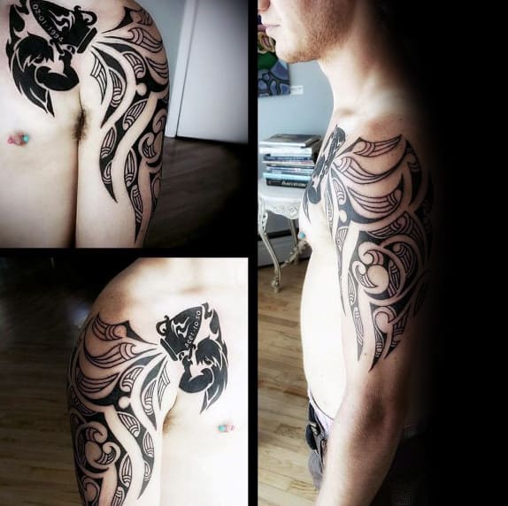 Cool Tribal Aquarius Mens Arm Tattoos