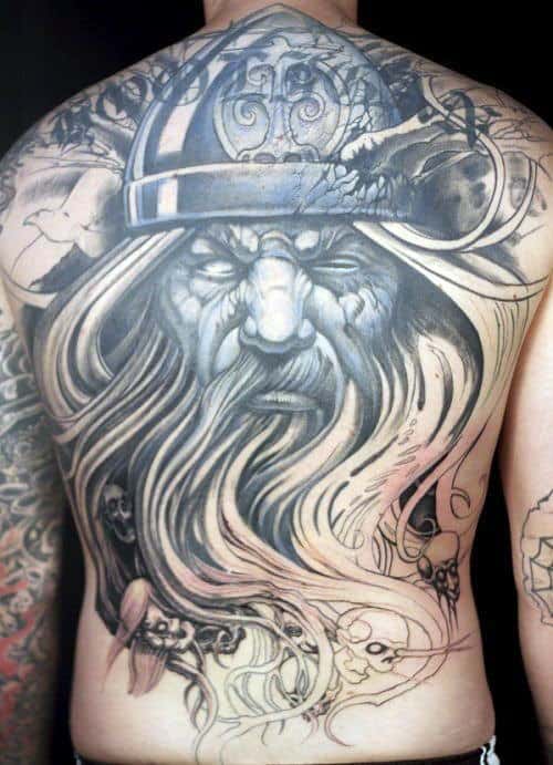 Cool Viking Tattoos For Gentlemen On Back