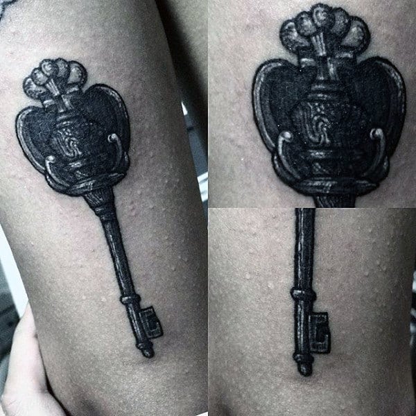antique lock tattoo