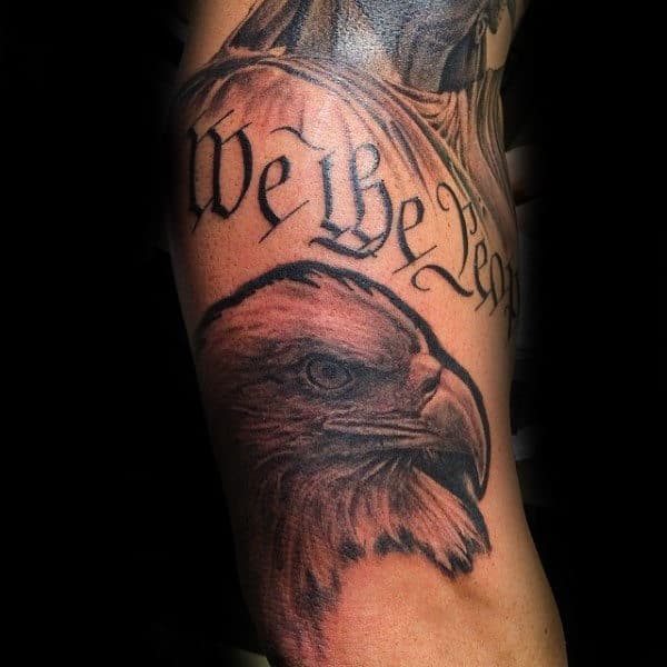 Cool We The People Eagle Arm Tattoo On Man