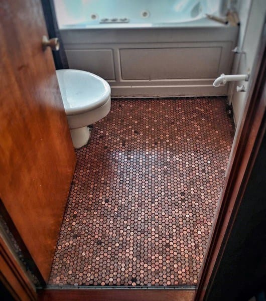 Copper Penny Floor Ideas For Bathrooms