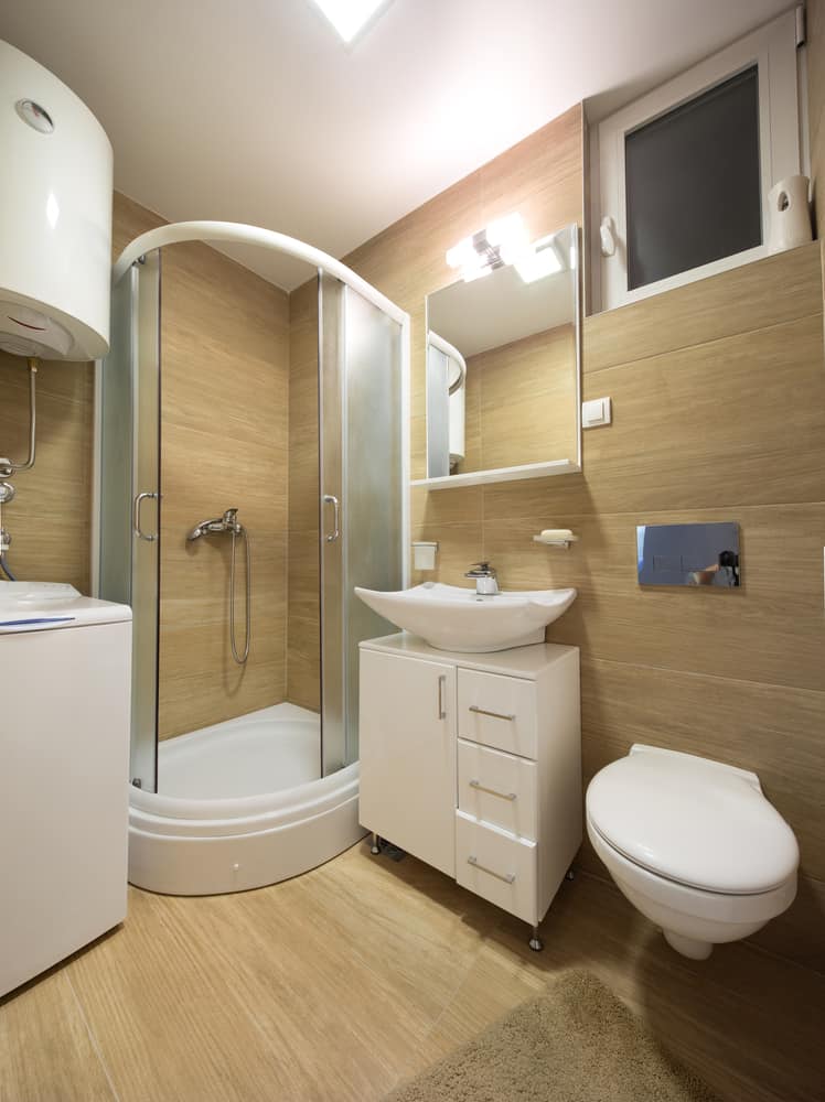 corner shower or sink small master bathroom ideas