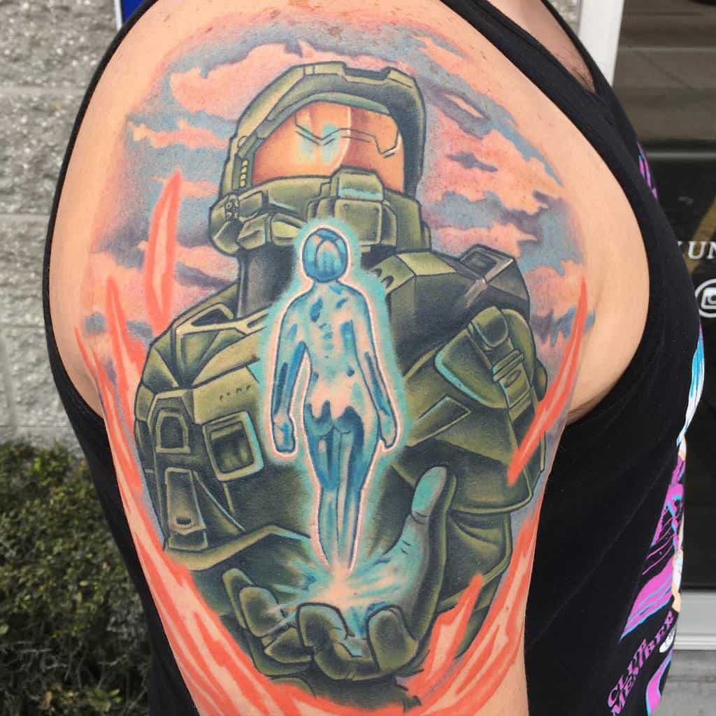 Master chief  Halo tattoo Tattoos Gamer tattoos