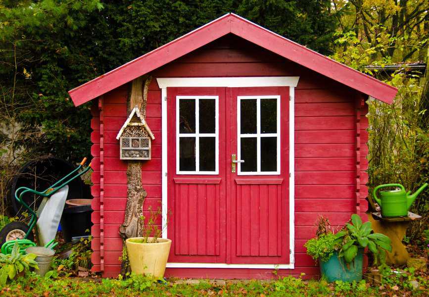 red cottage garden shed