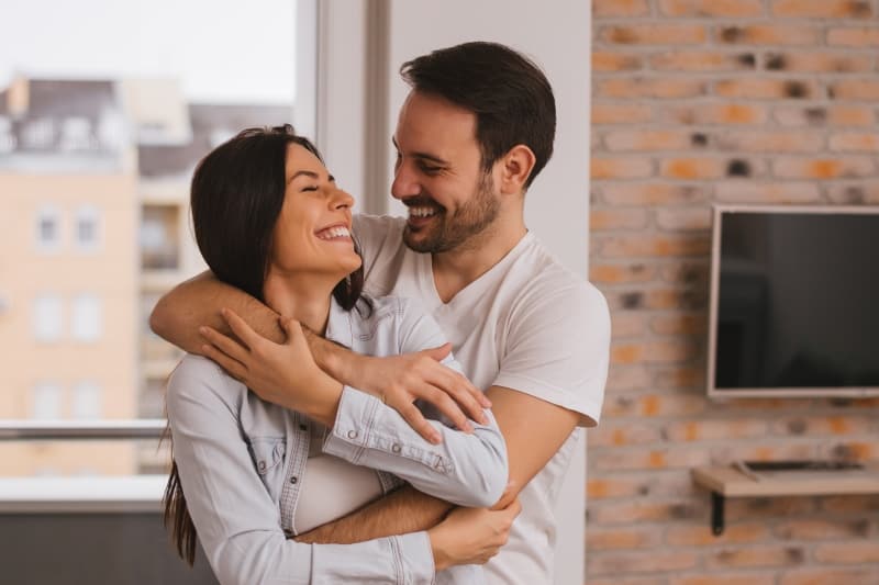 couple hugging and love each other