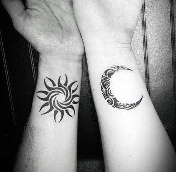 Couple Tattoos Designs Tribal Ideas Sun And Moon