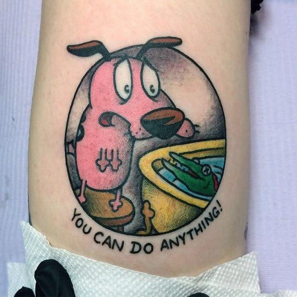 Courage The Cowardly Dog Mens Tattoo Designs