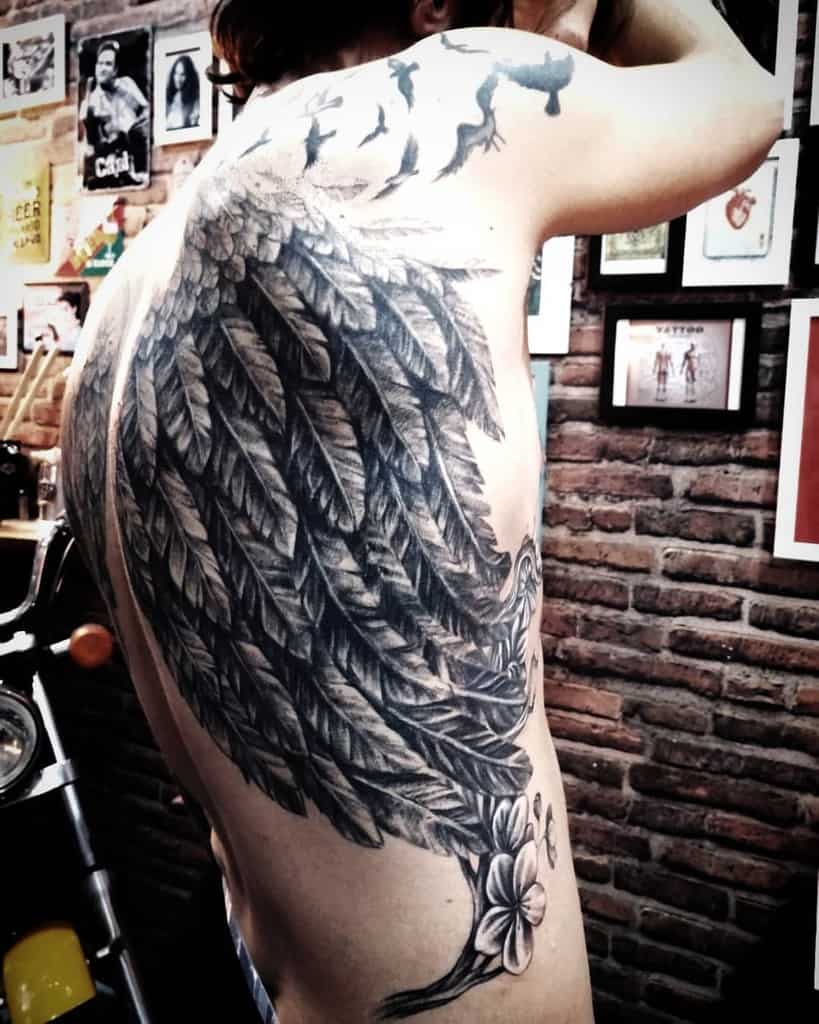 coverup black gray angel wing tattoo boriana.markova.tattooart