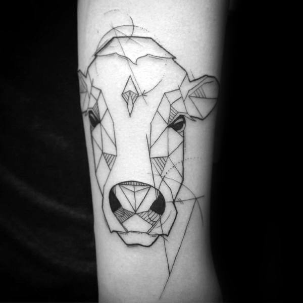 Mandala tattoo style dead cow head decorative Vector Image
