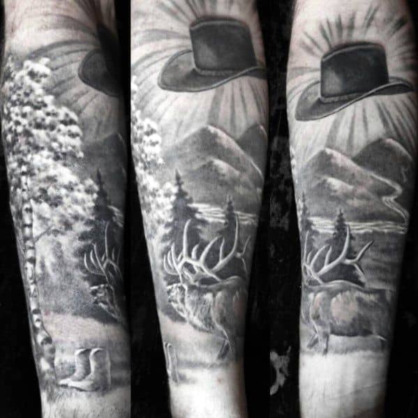 Cowboy Hat Tattoo Designs On Men