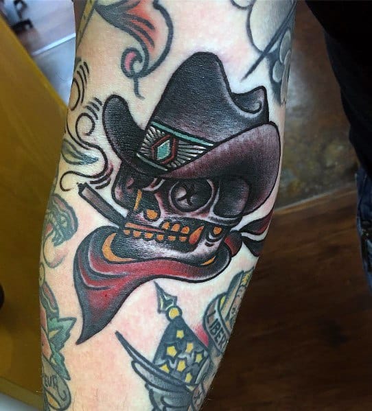 Cowboy Hat Tattoo For Guys