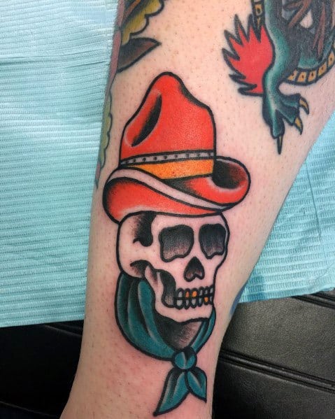 Cowboy Hat Tattoo For Men