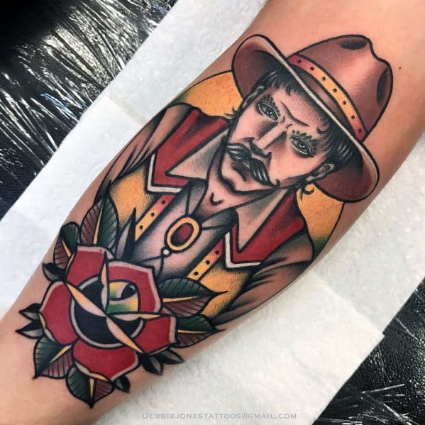 Cowboy Hat Tattoos For Men