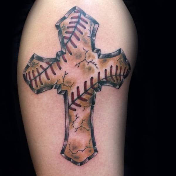 cracked-stone-baseball-cross-mens-upper-arm-tattoos