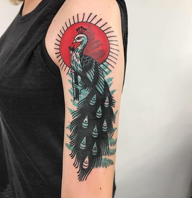 Tattoo Design: Peacock, Feather and Flowers – SwittersB & Exploring