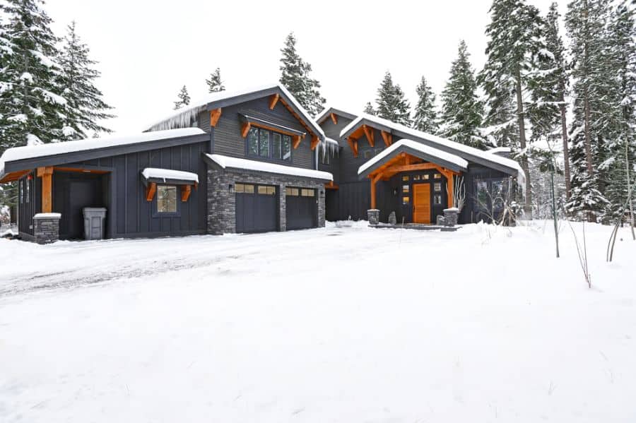 gray craftsman mountain style house