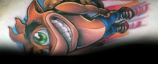 40 Crash Bandicoot Tattoo Designs for Men