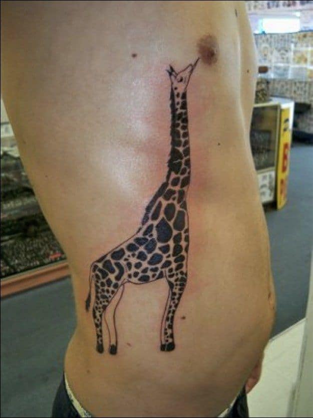 Crazy Funny Giraffe Clever Tattoo
