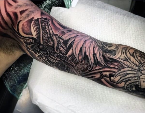 Creative Aztec Tattoos For Men Sleeve