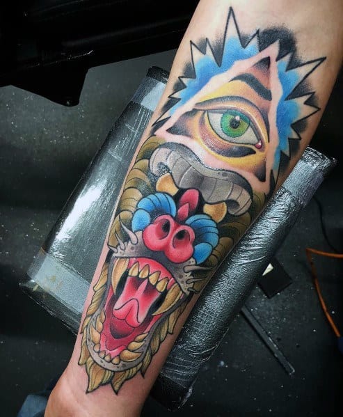 Creative Baboon Primate Tattoos For Guys