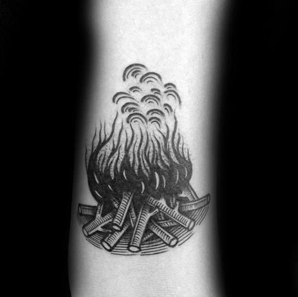 Campfire Tattoo Ideas  Traditional   Flame tattoos Fire tattoo Old  school tattoo