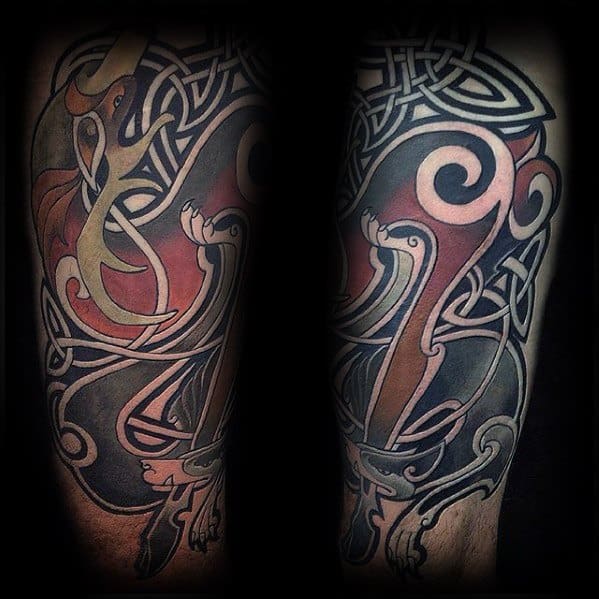 Creative Celtic Wolf Tattoos For Men