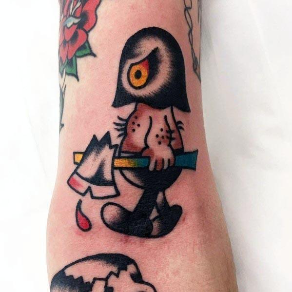 Creative Executioner Tattoos For Guys On Inner Forearm