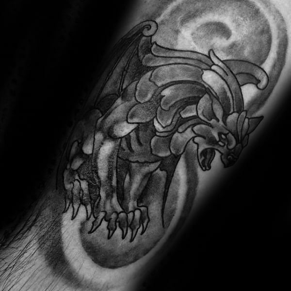 Creative Gargoyle Guys Leg Tattoo Ideas