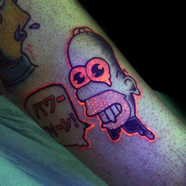 Creative Glow In The Dark Small Simpsons Tattoos For Guys