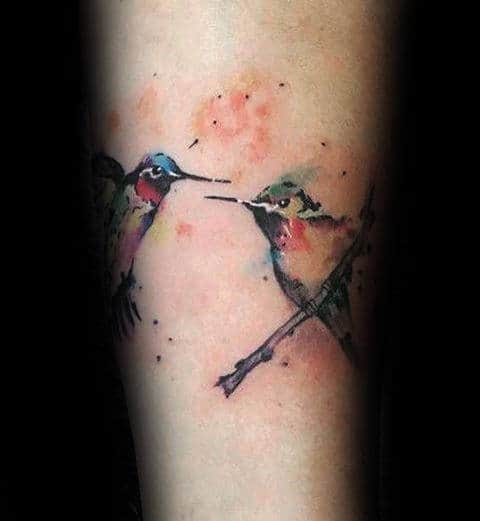 this style for my quetzal tattoo: Lovely little hummingbird Tattoo by  Candelaria Carballo! | Tattos A
