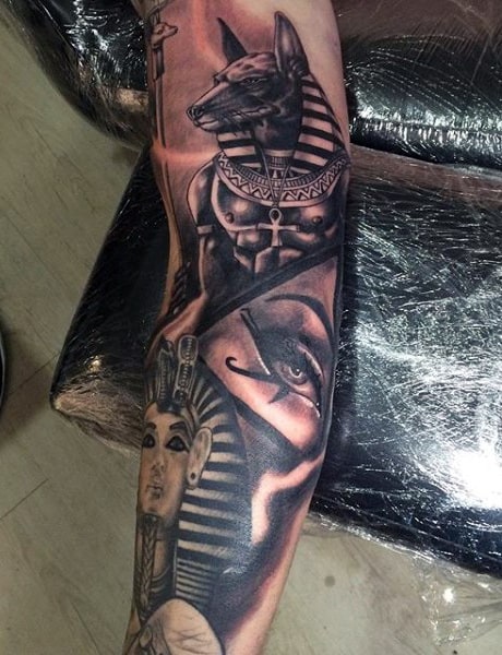 Creative Men's Egyptian Tattoo Half Sleeves