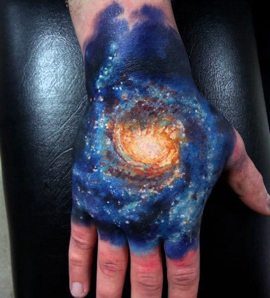 Creative Male Space Tattoos On Hand