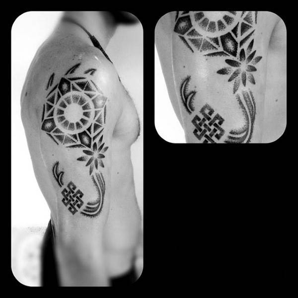 Creative Mens Endless Knot Arm Tattoo Design Ideas