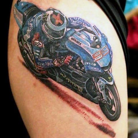 Creative Men's Motorcycle Racing Tattoos